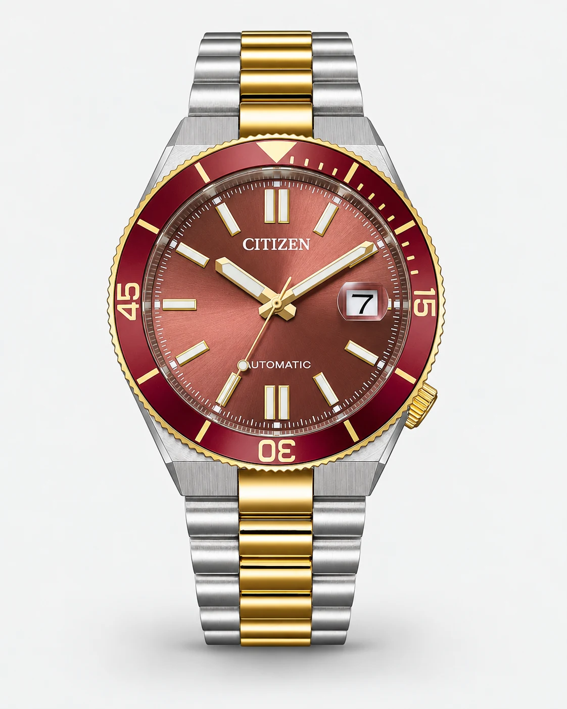 Citizen NJ0234-58X TSUYOSA Shore Two-Tone Automatic 40 mm Wine Red Dial Watch
