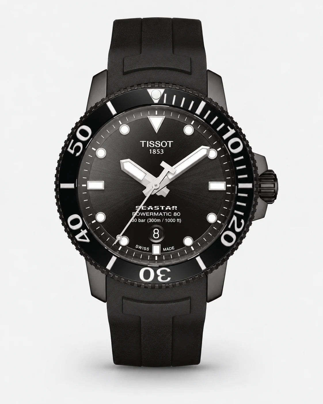 Tissot T120.407.37.051.00 Seastar 1000 Powermatic 80 Automatic 43 mm Black Dial Watch