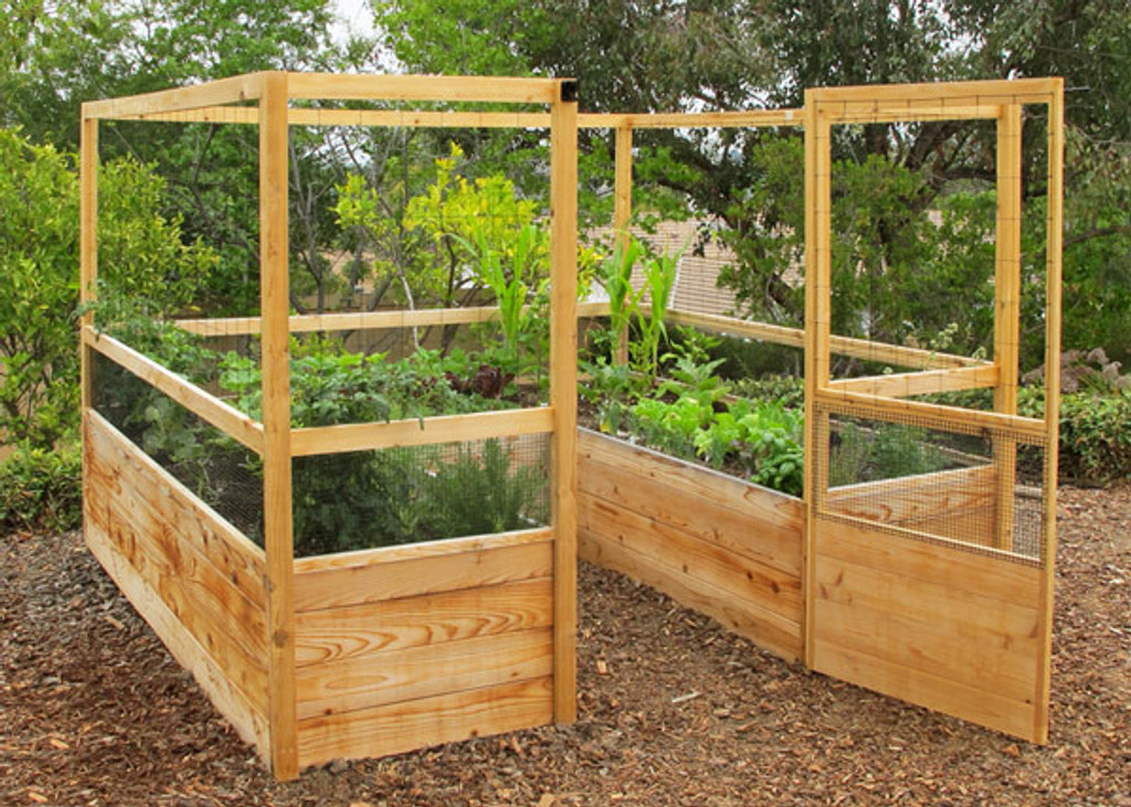 Deer Proof Cedar Complete Raised Garden Bed Kit - 8' x 8' x 20