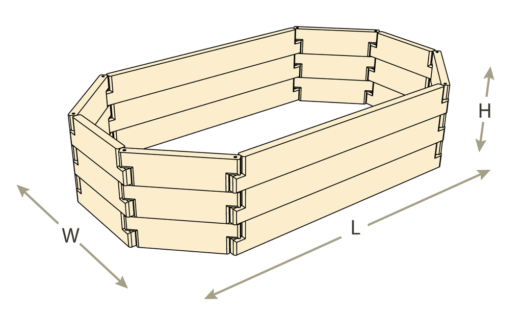 Natural Cedar Octagon Raised Garden Beds