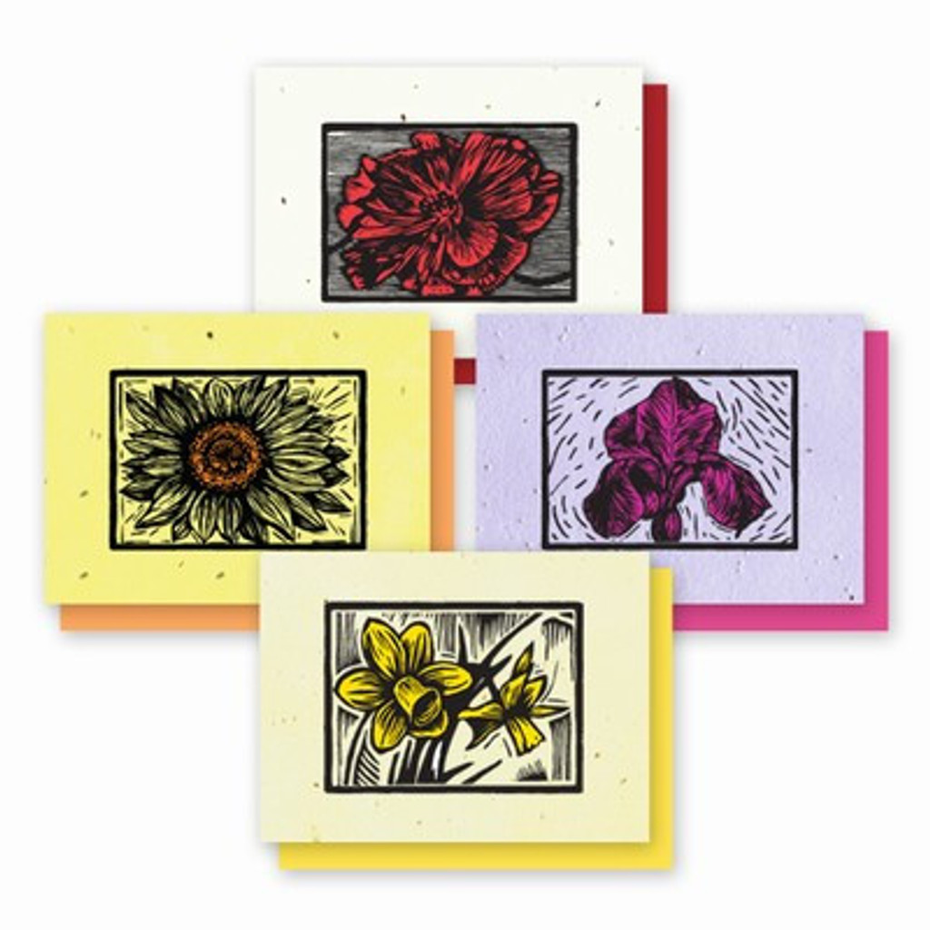 Grow-A-Note Woodcut Variety Box Set - 4 Cards