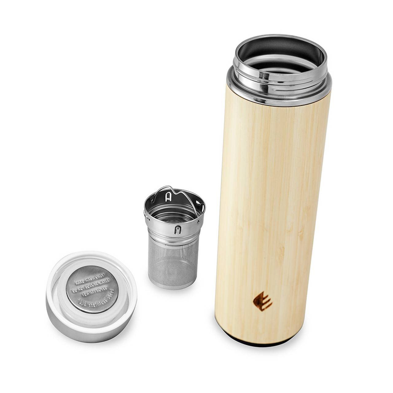 Organic Bamboo Tumbler with Tea Infuser & Strainer Insulated BPA-Free Coffee Travel Mug With Mesh Filter for Brewing Loose Leaf 17oz Stainless Steel Water Bottle Grey Sleeve-Jane Austen 