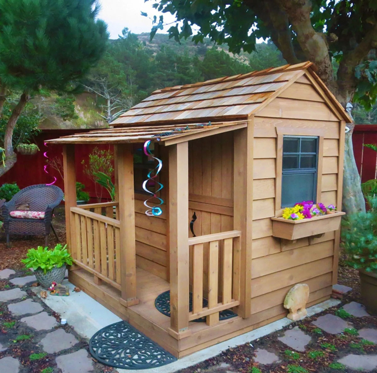 6' x 6' Cedar Playhouse Sandbox Eartheasy