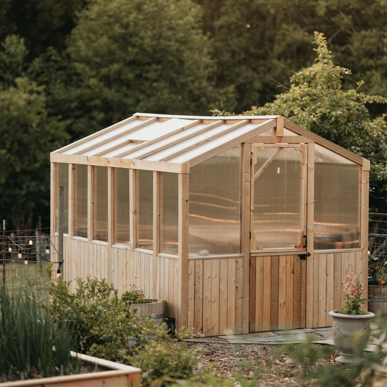 8' x 12' Cedar Greenhouse Kit - Eartheasy