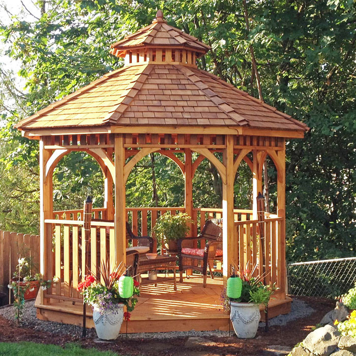 10' Cedar Panelized Octagon Gazebo - Eartheasy