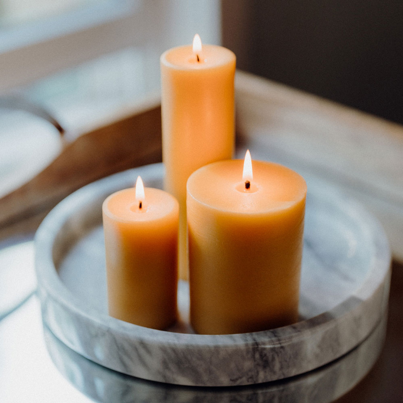 3 x 6 Beeswax Pillar Candle 