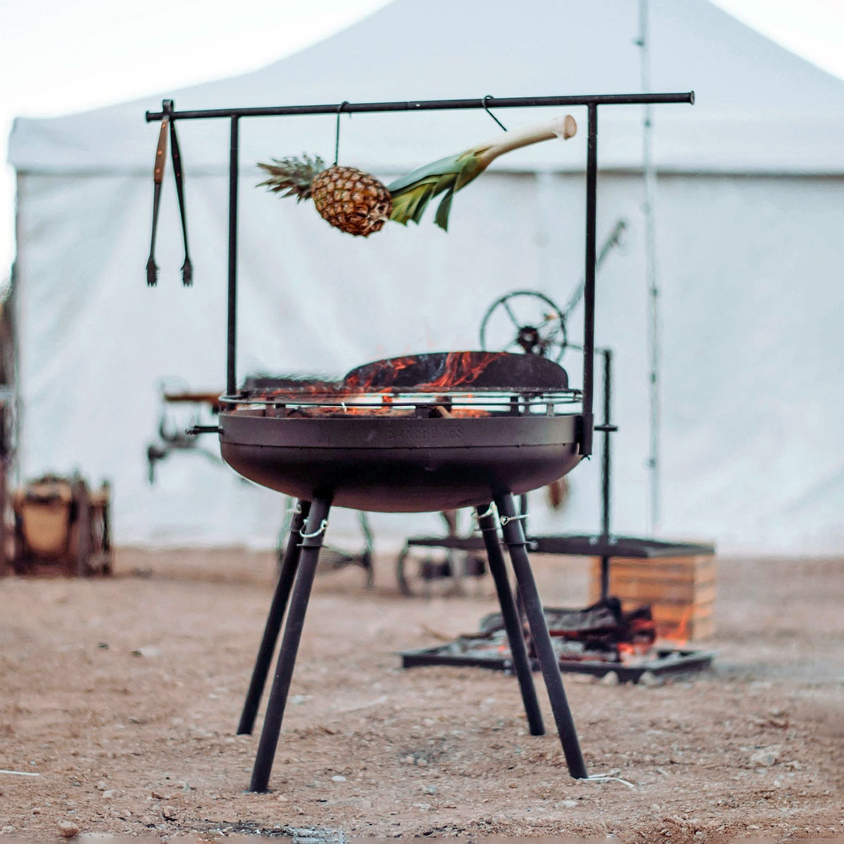 Solid Steel Cowboy Fire Pit Grill 30