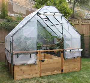 Cedar Complete Raised Garden Bed Kit with Greenhouse Cover 8' x 12'