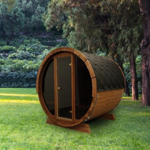 Outdoor Wooden Barrel Sauna - Panorama Outdoor Wooden Barrel Sauna - Panorama