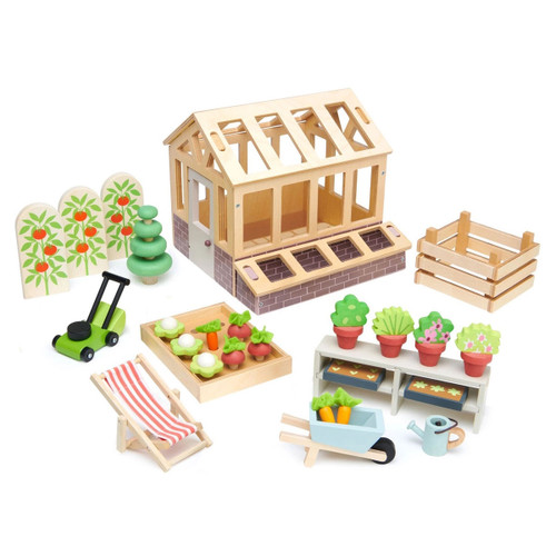 Wooden Greenhouse & Raised Garden Bed Set