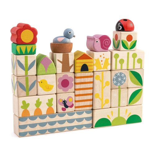 Wooden Garden Themed Building Blocks