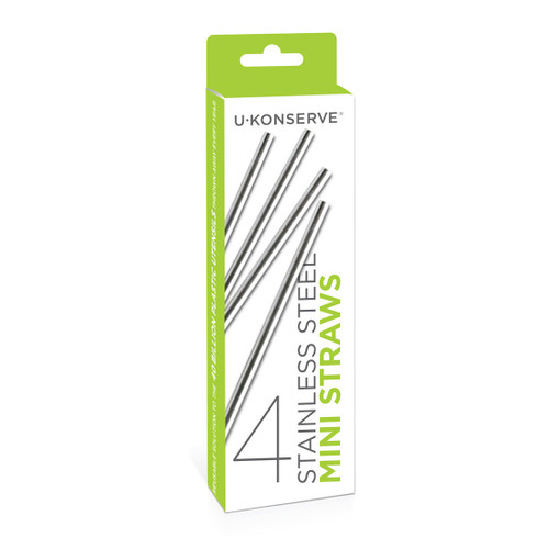 Mini Stainless Steel Straws Mermaid / 4 Pack