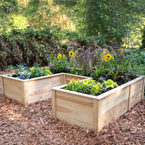 Natural Cedar 12' U-Shaped Raised Garden Beds - Eartheasy