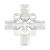 Image of a Female thread cross adapter for 1/4-28 (pack of 5) - PTFE