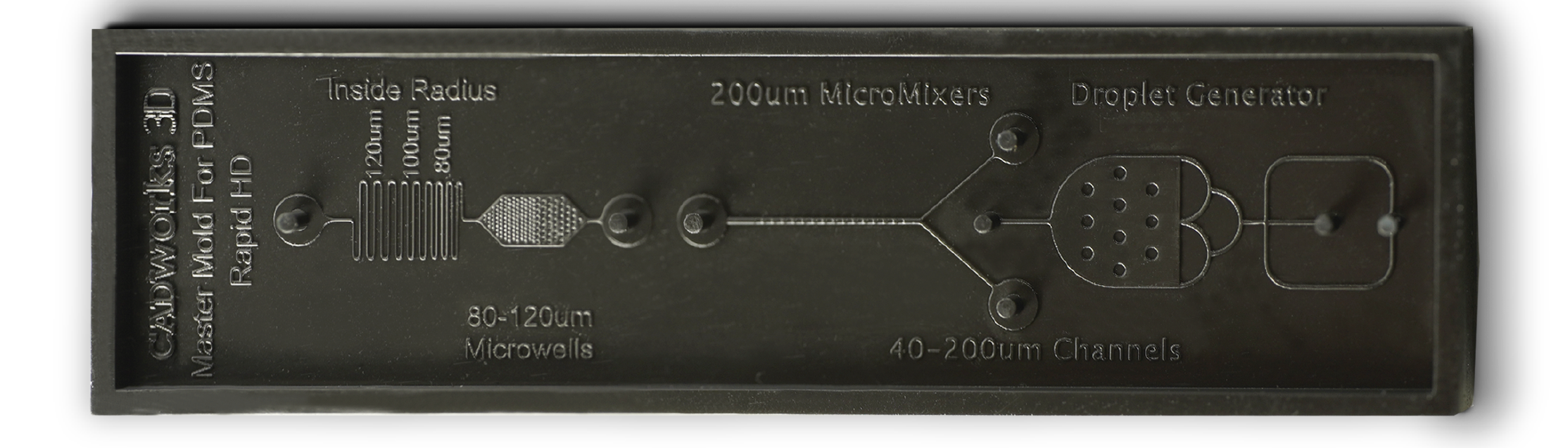 High-resolution microfluidic channel printed using ProFluidics 285D