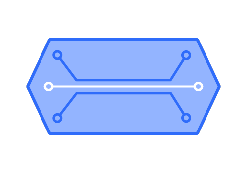 Microfluidic Chip with side-by-side channels icon