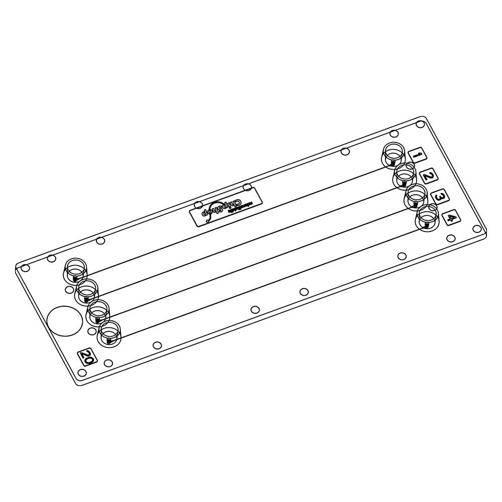 4 Straight Channels Chip - Mini Luer - Darwin Microfluidics