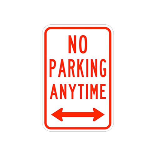 NO PARKING ANYTIME DOUBLE ARROW  -  12X18