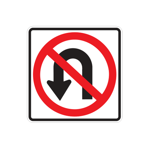 R3-4  -  NO U TURN SYMBOL  -  24X24