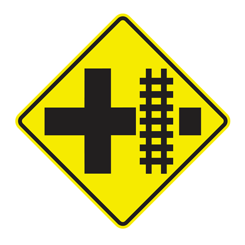 W10-2 - RAILROAD CROSSING AT CROSS ROAD - 36X36