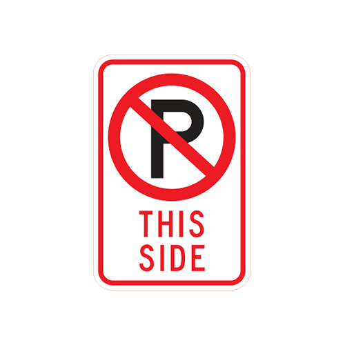R7-7D  |  NO PARKING SYMBOL THIS SIDE  |  12X18