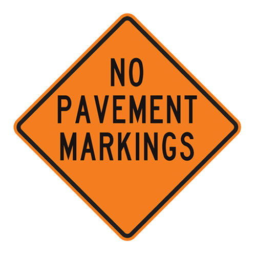 W21-16 | No Pavement Markings | 36x36