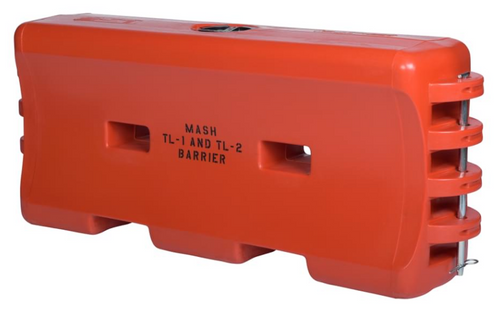 Water Cable Barrier 32"H X 18" W X72" L Orange/Red
