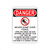 DANGER NEVER DUMP OVER FENCE  -  14X10