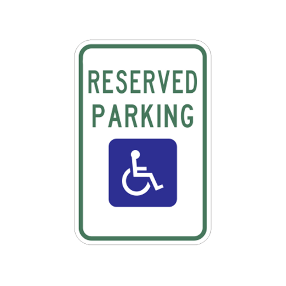 R7-8 - RESERVED HANDICAPPED PARKING - 12X18 - U.S. Municipal