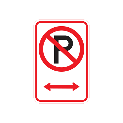R7-302 - NO PARKING SYMBOL DOUBLE ARROW - 12X18 - U.S. Municipal