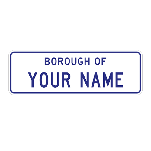 I10-2 - BOROUGH NAME - 36X12 - U.S. Municipal Supply, LLC