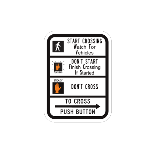 R103B EDUCATIONAL PUSH BUTTON FOR WALKING PED 9X12 U.S. Municipal