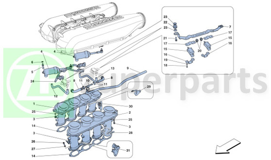 12. Ferrari 458 Italia RH CONNECTOR PIPE (Intake-282230)