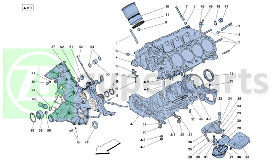 12. Ferrari 458 Italia COMPL. PISTON COOLING NOZZLE (Crankcase-236813)