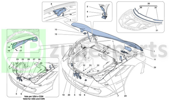 01. Ferrari 458 Spider FRONT LID RHD (Front-83886711)