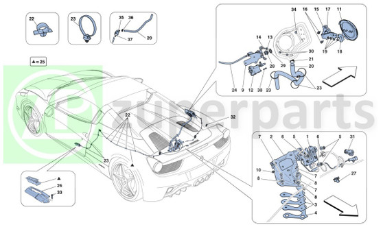 36. Ferrari 458 Spider HOSE CLIP (Engine-13433570)