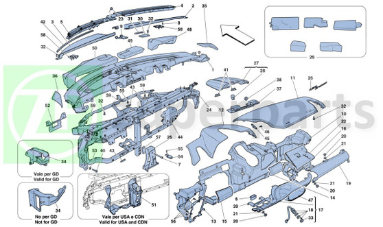 64. Ferrari 458 Spider GASKET (Dashboard-84514800)
