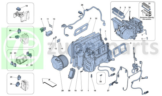 02. Ferrari 458 Spider MOBILE DUCT LHD (Evaporator-83594700)