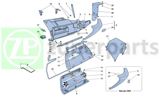 16. Ferrari 458 Spider LOWER DAMPER MOUNTING BRACKET (Glove-83008900)