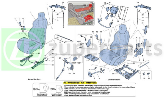 06. Ferrari 458 Spider RH BOLSTER SUPPORT (Seats-83472000)