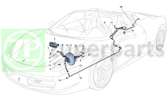 01. Ferrari 458 Spider BRAKE SERVO WITH PUMP COMPLETE RHD (Power-248907)