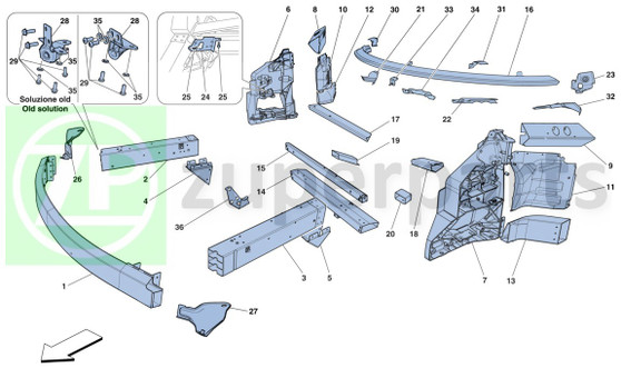 21. Ferrari 458 Spider RH DIAGONAL WINDSCREEN VALENCE PANEL ENDPIECE (Chassis-270836)