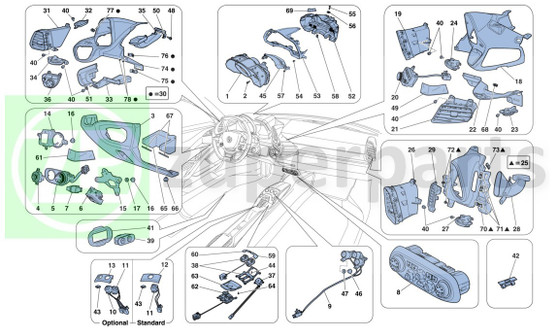 14. Ferrari 458 Spider LIGHT SELECTOR FASTENER BRACKET (Dashboard-82816000)