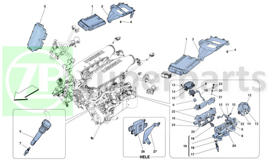 24. Ferrari 458 Spider FUEL RAIL MOUNTING (Injection-239946)