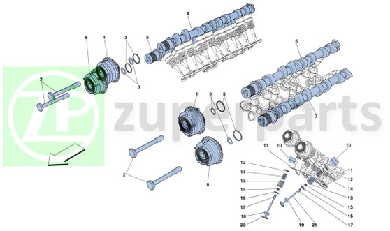 08. Ferrari 458 Spider VARIABLE VALVE TIMING ADJUSTER, EXHAUST CAMSHAFT (Timing-248020)