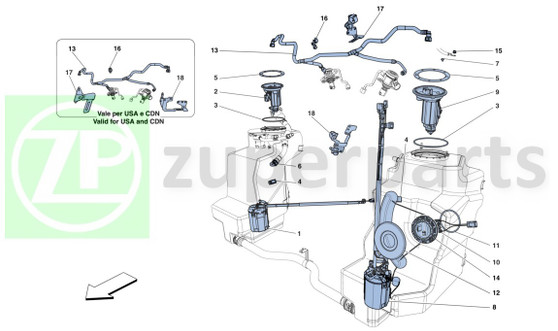 08. Ferrari 458 Spider LH FUEL PUMP (Fuel-272087)