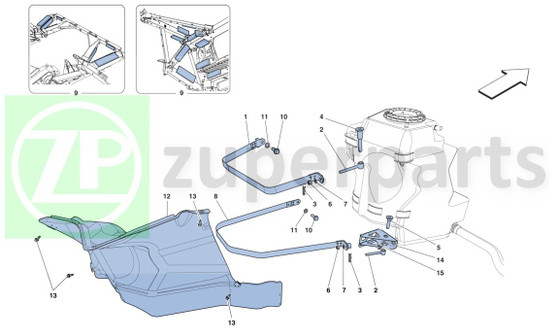 12. Ferrari 458 Spider RH TANK HEAT INSULATION (Fuel-278375)