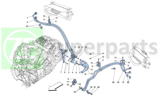 02. Ferrari 458 Spider GEARBOX OIL RETURN PIPE (Gearbox-248225)