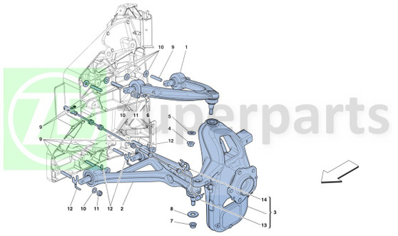 01. Ferrari 458 Spider Upper LH Arm (Front-248758)