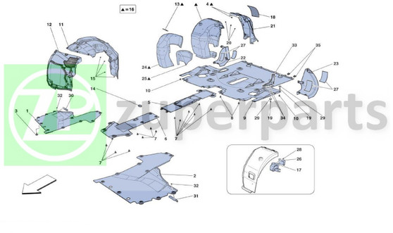 24. Ferrari 458 Speciale UPPER RH HEAT SHIELD (FLAT-85924800)